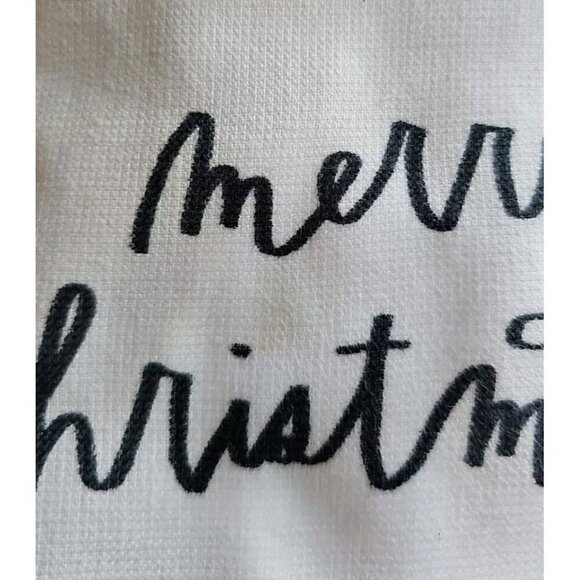 Rae Dunn Merry Christmas Mr & Mrs Claus Kitchen Towels Set of 2 Cotton - Picture 5 of 5